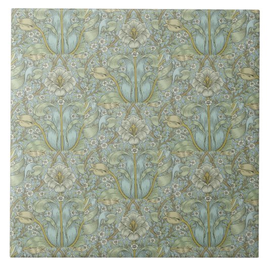 ウィリアムモリスヴィンテージフローラ春茂み タイル (正面)