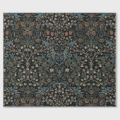 ウィリアムモリスヴィンテージブラックソーンパターン ラッピングペーパー (フラット)