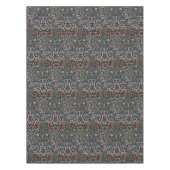 ウィリアムモリスヴィンテージブラックソーンフローラルパターン テーブルクロス (正面)