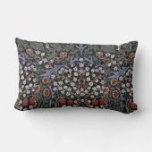 ウィリアムモリスヴィンテージブラックソーンフローラルパターン ランバークッション (裏面)