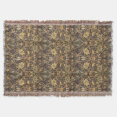 ウィリアムモリスヴィンテージブルマーズウッドカーペットパターン スローブランケット (正面)