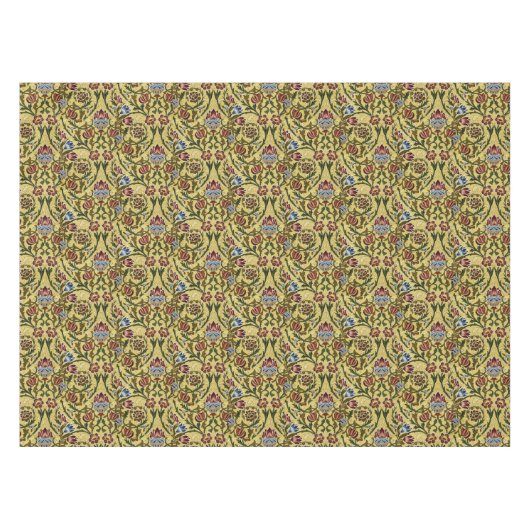 ウィリアムモリスヴィンテージブルーグリーンレッド テーブルクロス (正面(横))