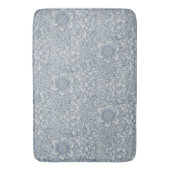 ウィリアムモリスヴィンテージブルーホワイトフラワーズフローラ バスマット (正面縦)
