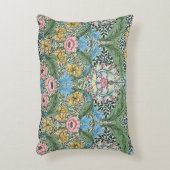 ウィリアムモリスヴィンテージマートルフラワーイエローブルー アクセントクッション (正面(垂直))