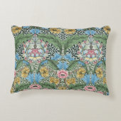 ウィリアムモリスヴィンテージマートルフラワーイエローブルー アクセントクッション (裏面)