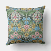 ウィリアムモリスヴィンテージマートルフラワーイエローブルー クッション (裏面)