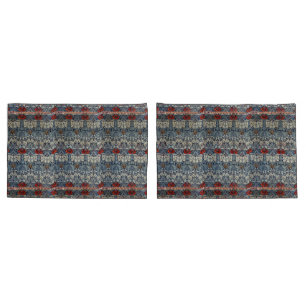 ウィリアムモリスヴィンテージレッドフローラチューリップアンドバラ 枕カバー