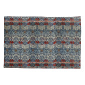 ウィリアムモリスヴィンテージレッドフローラチューリップアンドバラ 枕カバー (裏面-左)