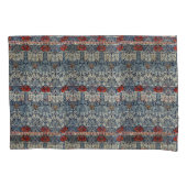 ウィリアムモリスヴィンテージレッドフローラチューリップアンドバラ 枕カバー (正面左)