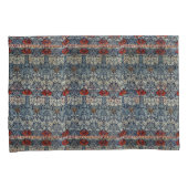 ウィリアムモリスヴィンテージレッドフローラチューリップアンドバラ 枕カバー (正面右)