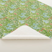 ウィリアムモリスヴィンテージ花フローラグリーンピンク シェルパブランケット (3/4)