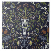 ウィリアムモリスヴィンテージ花ポット模様 タイル (正面)
