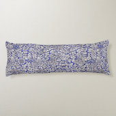 ウィリアムモリスヴィンテージ花鳥ブルーホワイト ボディピロー (裏面)