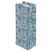 ウィリアムモリスヴィンテージ花鳥ブルーホワイト ワインギフトバッグ (裏面アングル)