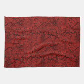 ウィリアムモリスヴィンテージ花鳥赤 キッチンタオル (横)