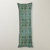 ウィリアムモリスヴィンテージ金ゴールドグリーンブルー ボディピロー (裏面 (縦))