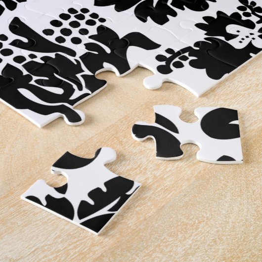 ウィリアムモリスヴェネツィア白黒フローラ ジグソーパズル (側面)