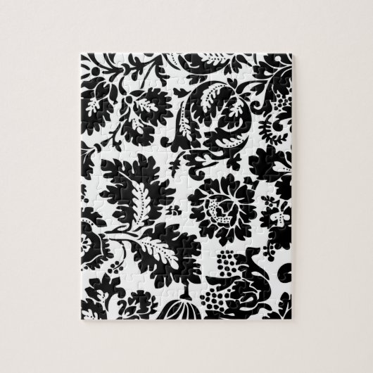 ウィリアムモリスヴェネツィア白黒フローラ ジグソーパズル (縦)