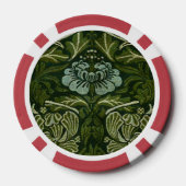 ウィリアムモリス大離れ緑の花&青の花 ポーカーチップ (裏面)