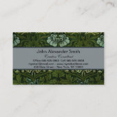 ウィリアムモリス大離れ緑の花&青の花 名刺 (裏面)