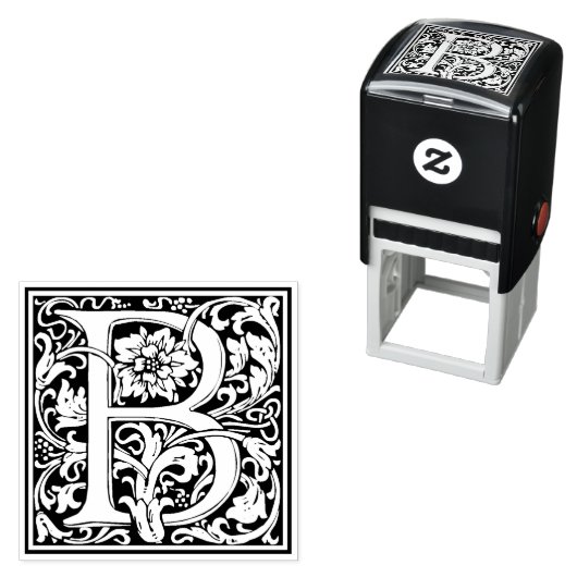 ウィリアムモリス文字Bビクトリアンフローラスタンプ セルフインキングスタンプ (インサイチュ)