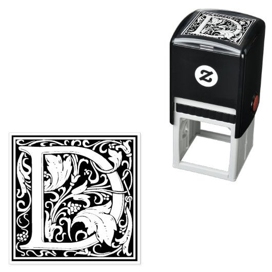ウィリアムモリス文字Dビクトリアンフローラスタンプ セルフインキングスタンプ (インサイチュ)