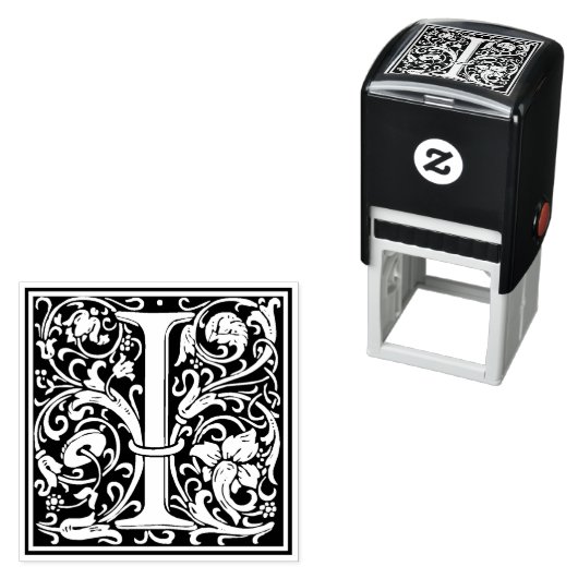 ウィリアムモリス文字Iビクトリアンフローラスタンプ セルフインキングスタンプ (インサイチュ)