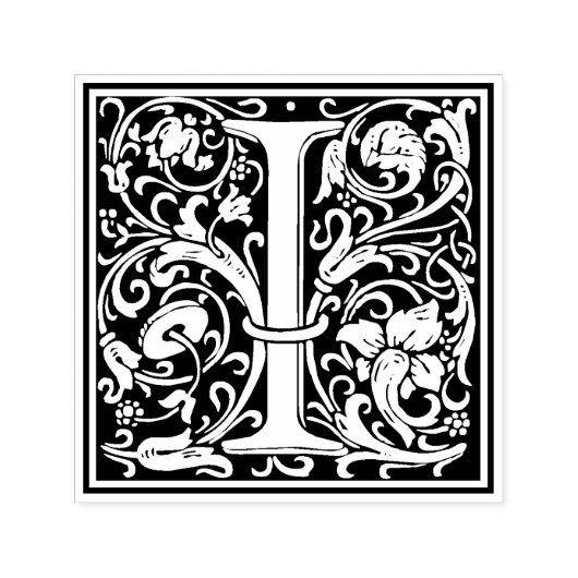 ウィリアムモリス文字Iビクトリアンフローラスタンプ セルフインキングスタンプ (デザイン)