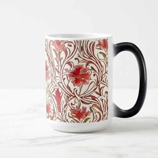 ウィリアムモリス水カラー金ゴールドレッドブラウンアイボリー モーフィングマグカップ (右)