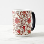 ウィリアムモリス水カラー金ゴールドレッドブラウンアイボリー モーフィングマグカップ (正面右)