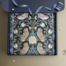 ウィリアムモリス水彩鳥類ヴィンテージフローラ