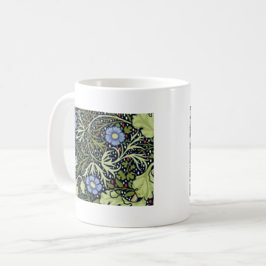 ウィリアムモリス海藻アンティーク花 コーヒーマグカップ (正面左)