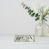 ウィリアムモリス海藻アンティーク花 スキニー名刺 (スタンド正面)