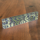 ウィリアムモリス海藻アンティーク花 デスクネームプレート (側面)