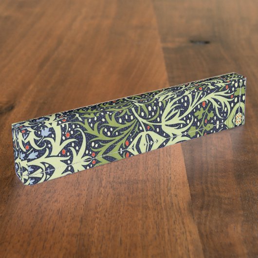 ウィリアムモリス海藻アンティーク花 デスクネームプレート (側面)