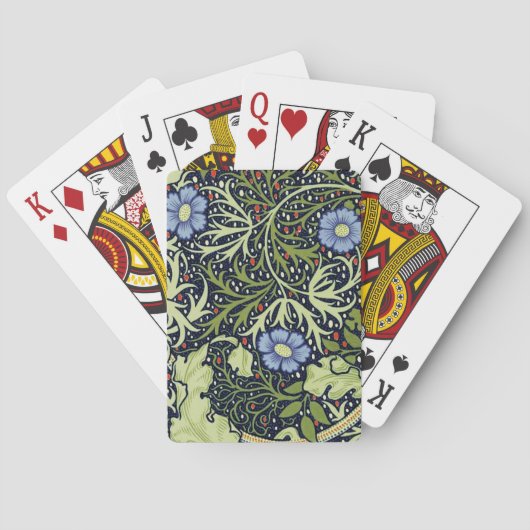 ウィリアムモリス海藻アンティーク花 トランプ (裏面)