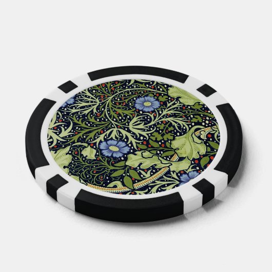 ウィリアムモリス海藻アンティーク花 ポーカーチップ (シングル)