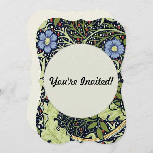 ウィリアムモリス海藻アンティーク花 招待状 (正面/裏面)