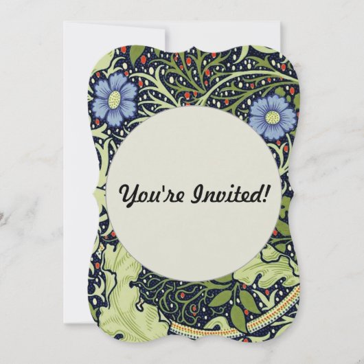 ウィリアムモリス海藻アンティーク花 招待状 (正面)