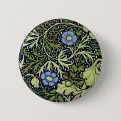 ウィリアムモリス海藻アンティーク花 缶バッジ (正面)