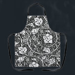 ウィリアムモリス白黒ブドウつる植物 エプロン<br><div class="desc">1800年代に多くのヴィンテージフローラ繊維デザインやフローラ壁紙デザインを製造したウィリアム・モリスのヴィンテージブドウつる植物壁紙デザインをベースにしたヴィンテージブドウ壁紙パターン。グレープパターンは彼の会社最高のの一つである。このヴィンテージグレープテキスタイルは、グラフィック詳細の複雑なブドウとブドウのスケッチである。ぶどう好きでワファッションドイン好きビクトリアンに最適な素敵な古い花の柄。</div>