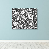 ウィリアムモリス白黒ブドウつる植物 キャンバスプリント (インサイチュ (ウッドフロア))