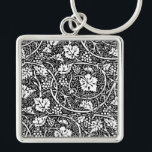 ウィリアムモリス白黒ブドウつる植物 キーホルダー<br><div class="desc">1800年代に多くのヴィンテージフローラ繊維デザインやフローラ壁紙デザインを製造したウィリアム・モリスのヴィンテージブドウつる植物壁紙デザインをベースにしたヴィンテージブドウ壁紙パターン。グレープパターンは彼の会社最高のの一つである。このヴィンテージグレープテキスタイルは、グラフィック詳細の複雑なブドウとブドウのスケッチである。ぶどう好きでワファッションドイン好きビクトリアンに最適な素敵な古い花の柄。</div>