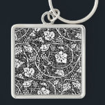 ウィリアムモリス白黒ブドウつる植物 キーホルダー<br><div class="desc">1800年代に多くのヴィンテージフローラ繊維デザインやフローラ壁紙デザインを製造したウィリアム・モリスのヴィンテージブドウつる植物壁紙デザインをベースにしたヴィンテージブドウ壁紙パターン。グレープパターンは彼の会社最高のの一つである。このヴィンテージグレープテキスタイルは、グラフィック詳細の複雑なブドウとブドウのスケッチである。ぶどう好きでワファッションドイン好きビクトリアンに最適な素敵な古い花の柄。</div>