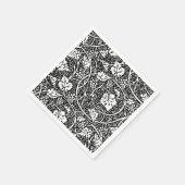 ウィリアムモリス白黒ブドウつる植物 スタンダードカクテルナプキン (角)