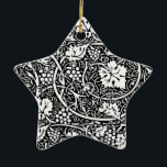 ウィリアムモリス白黒ブドウつる植物 セラミックオーナメント<br><div class="desc">1800年代に多くのヴィンテージフローラ繊維デザインやフローラ壁紙デザインを製造したウィリアム・モリスのヴィンテージブドウつる植物壁紙デザインをベースにしたヴィンテージブドウ壁紙パターン。グレープパターンは彼の会社最高のの一つである。このヴィンテージグレープテキスタイルは、グラフィック詳細の複雑なブドウとブドウのスケッチである。ぶどう好きでワファッションドイン好きビクトリアンに最適な素敵な古い花の柄。</div>