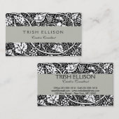 ウィリアムモリス白黒ブドウつる植物 名刺 (正面/裏面)