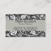 ウィリアムモリス白黒ブドウつる植物 名刺 (裏面)