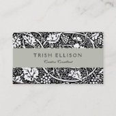ウィリアムモリス白黒ブドウつる植物 名刺 (正面)