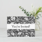 ウィリアムモリス白黒ブドウつる植物 招待状 (スタンド正面)